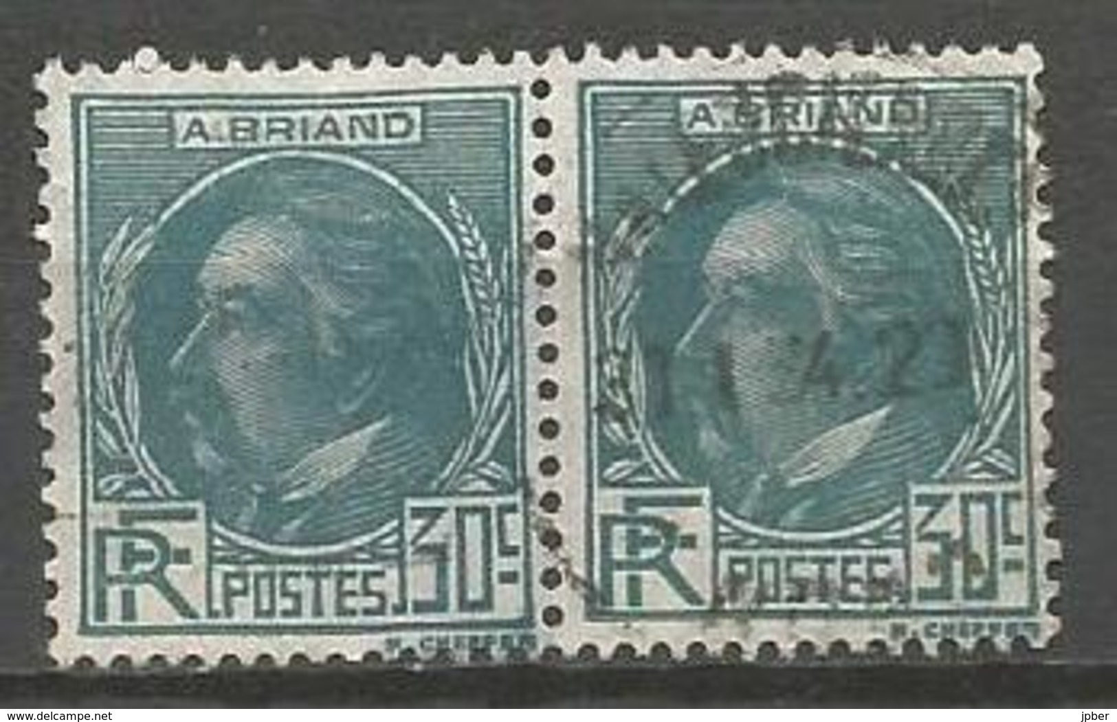 France - F1/303 - N°291 Paire Obl. - Aristide Briand - - Used Stamps