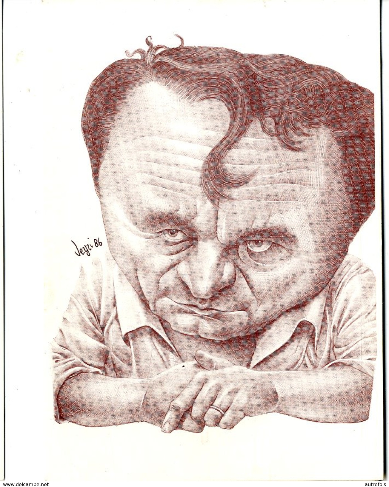 VEYRI  BERNARD  -  CARICATURE DE GUY SAINT MARTIN ELECTION GENERALE  -  TIRAGE LIMITE A 200 EX NUMEROTES 1986 - Veyri, Bernard