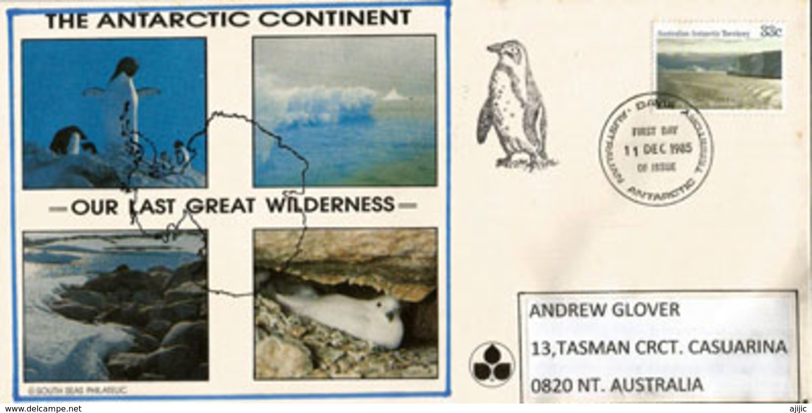 Expedition Antarctique 1985 à La Base DAVIS (Our Last Great Wilderness), Enveloppe Spéciale De L'expedition Adressée NT - Lettres & Documents