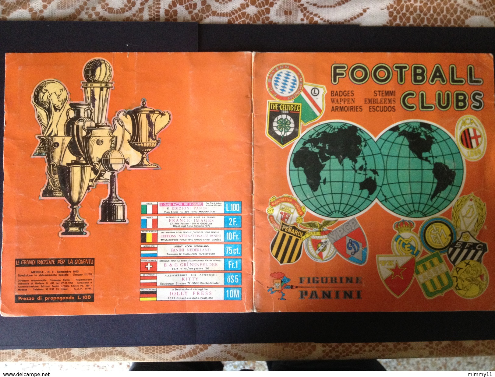 ALBUM FOOTBALL CLUBS PANINI 1975 - COMPLETO - OTTIMO - BEN CONSERVATO  RARISSIMO