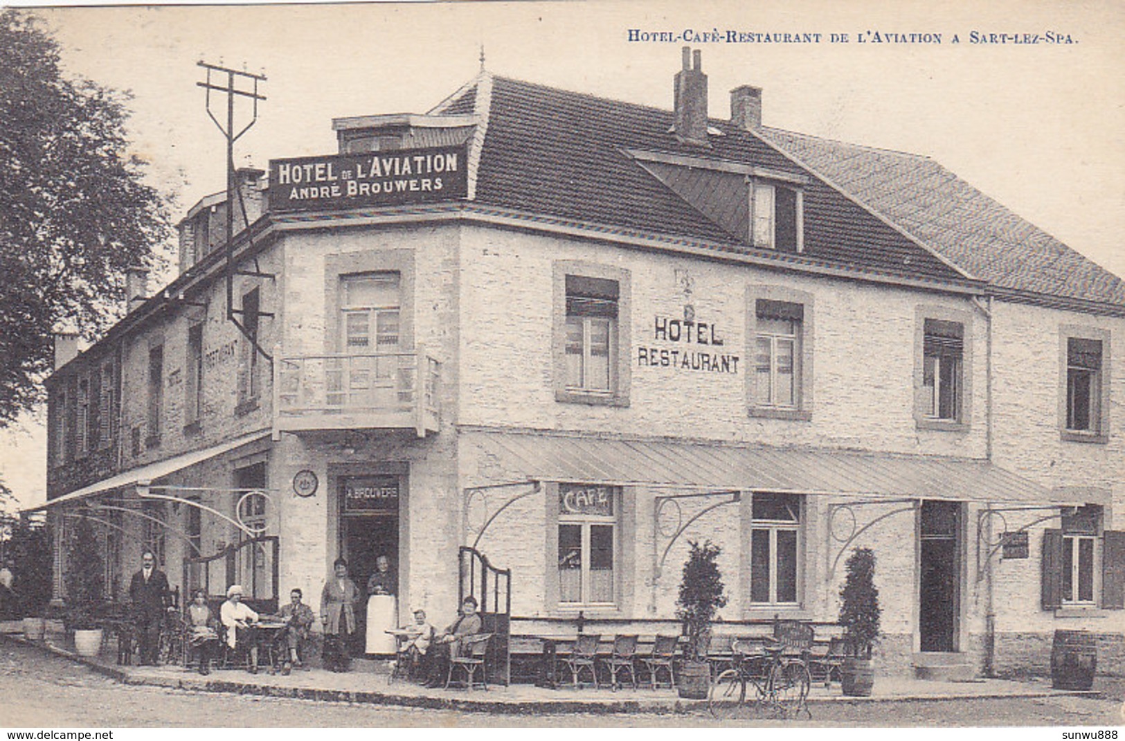 Sart-lez-Spa - Hotel Café Restaurant De L'Aviation (A.Brouwers, épicerie, Desaix, 1924, Animée) - Spa
