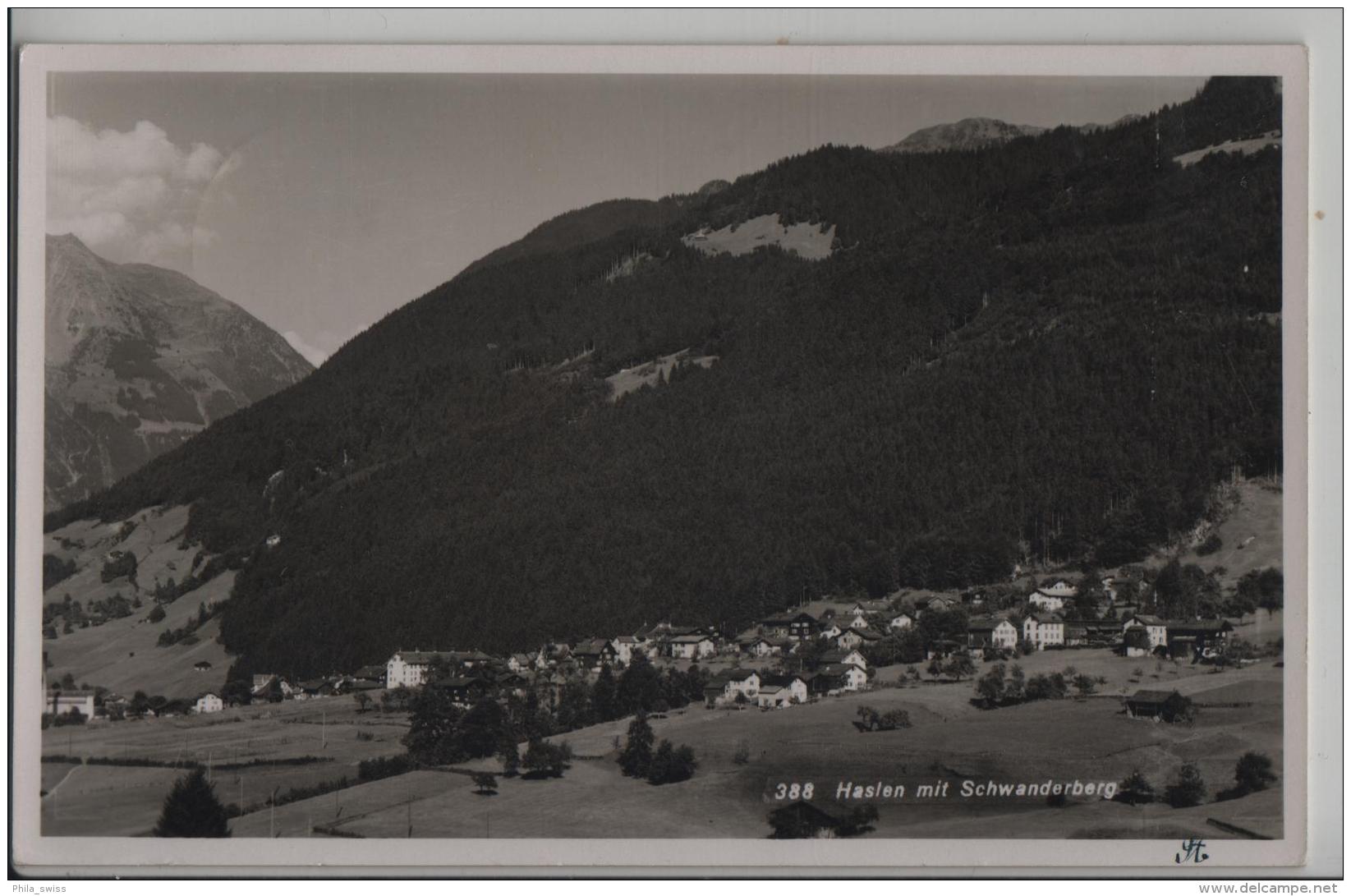 Haslen Mit Schwanderberg (Glarus) - Photo: H. Schönwetter No. 388 - Haslen