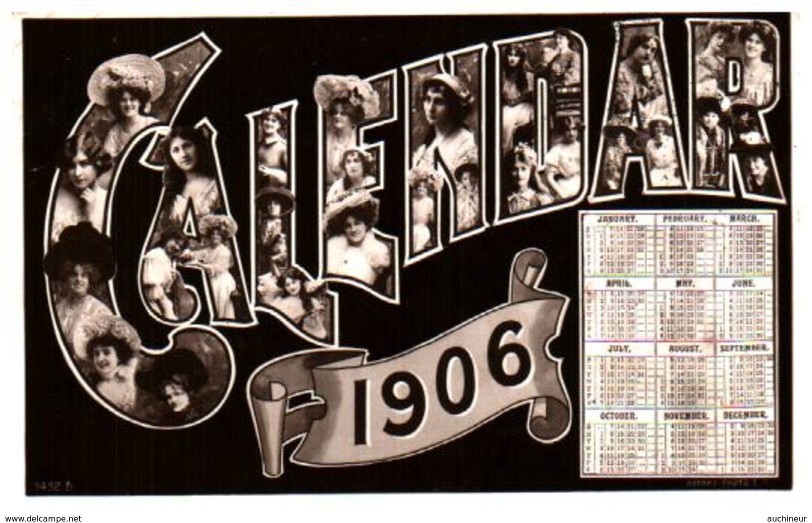 Année Date Millesime - 1906 - Calendrier Calendar Femmes Dans Les Lettres, Rotary - Año Nuevo