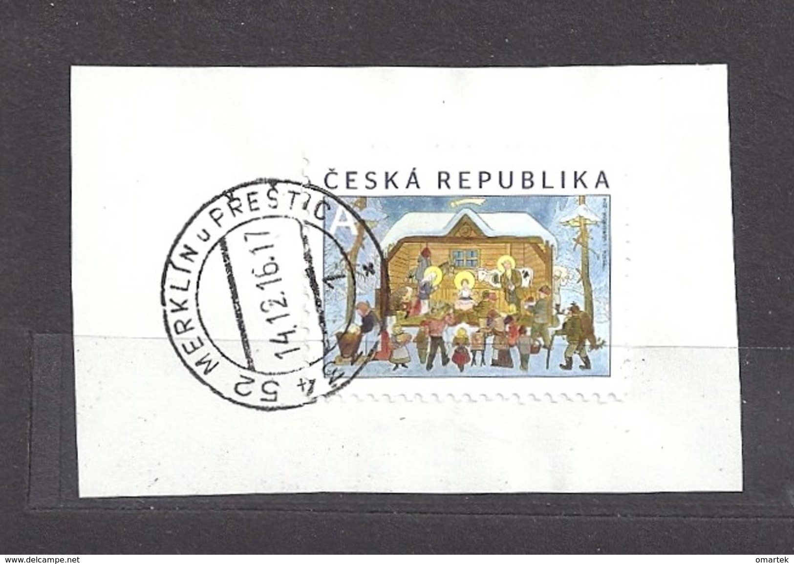 Czech Republic  Tschechische Republik 2014 ⊙ Mi 826 Josef Lada - Christmas, Weihnachten. Cutting, Auf Briefstück C.14 - Used Stamps