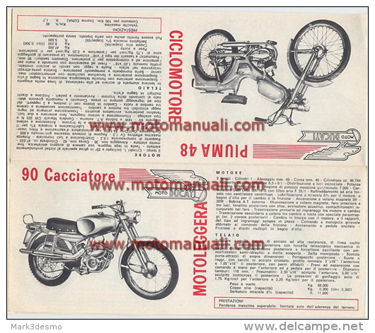 Ducati Ciclomotori 48 90 Produzione 1965 Depliant Originale Factory Original Brochure - Motores