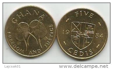 Ghana 5 Cedis 1984. UNC - Ghana