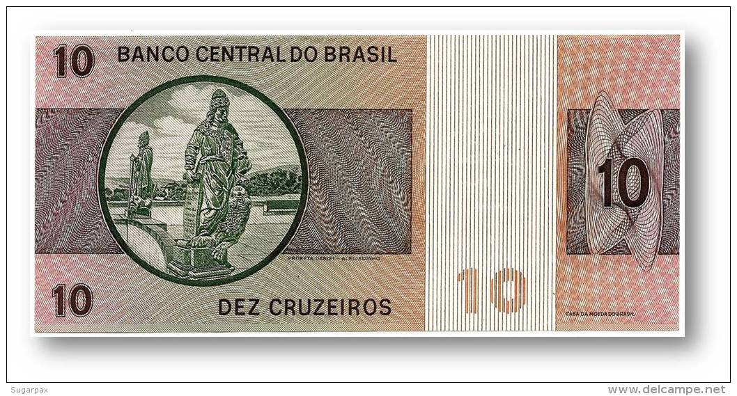 BRASIL - 10 CRUZEIROS - ND ( 1970 ) - P 193.a - Serie 746 - Sign. 17 - Prefix A - D. PEDRO II - Brasile