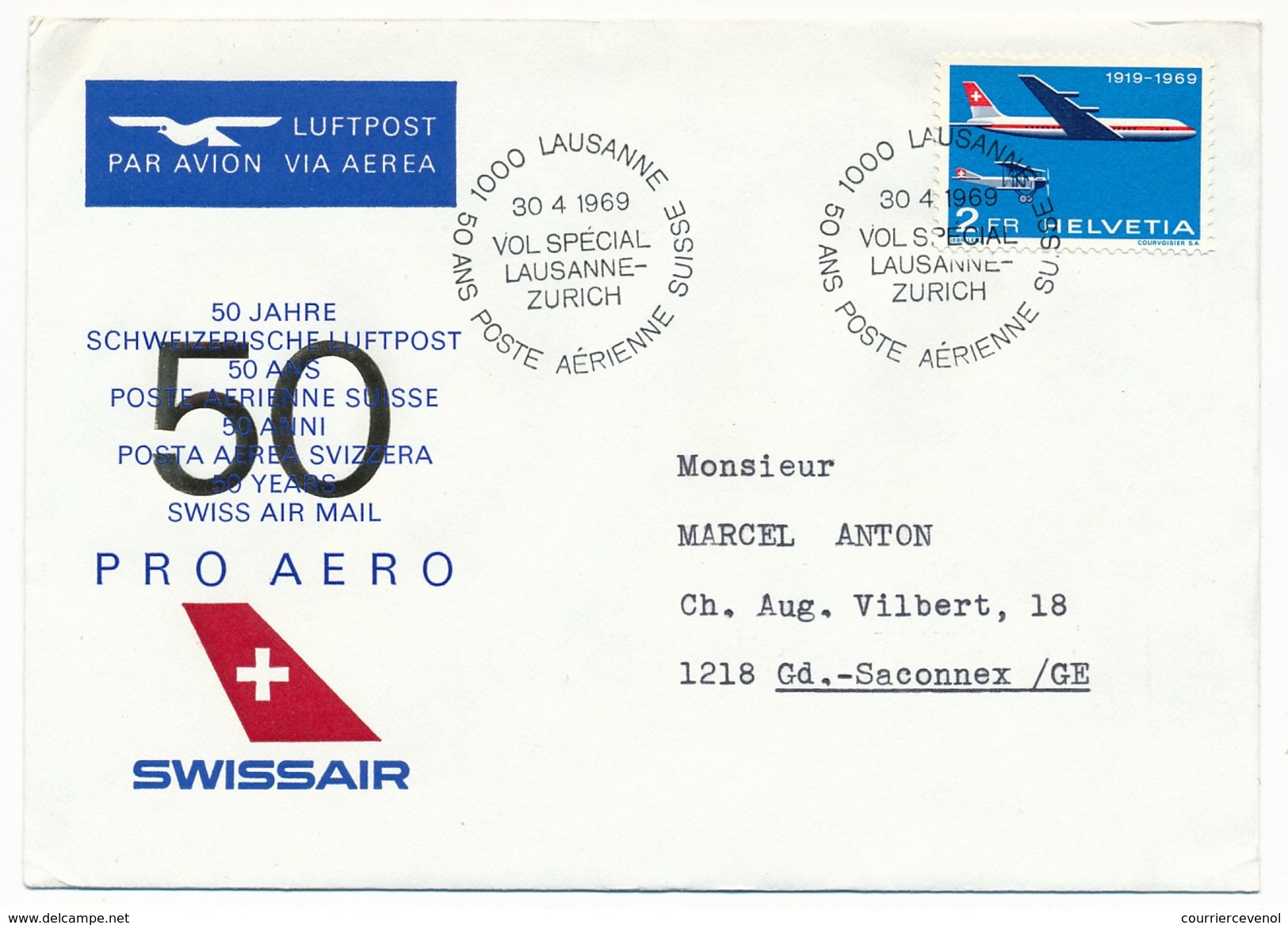 SUISSE - Lot De 12 Enveloppes Thème POSTE AERIENNE - FDC, Premiers Vols, Années 80 / 90 - Erst- U. Sonderflugbriefe