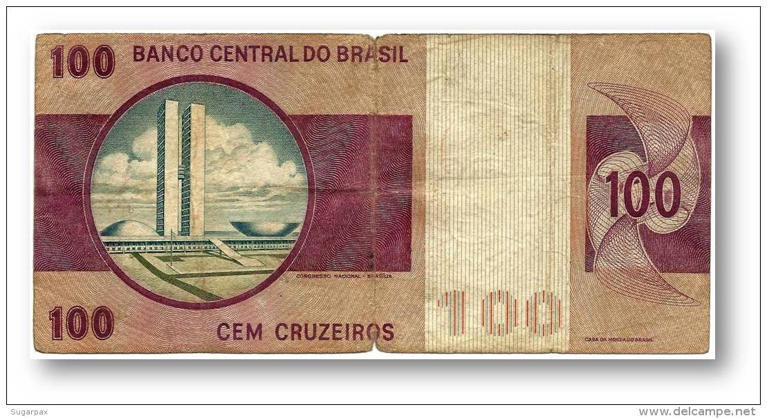 BRASIL - 100 CRUZEIROS - ND ( 1970 - 81 ) - P 195 - Serie 765 - Sign. 17 - Prefix A - Marshal Floriano Peixoto - Brasil