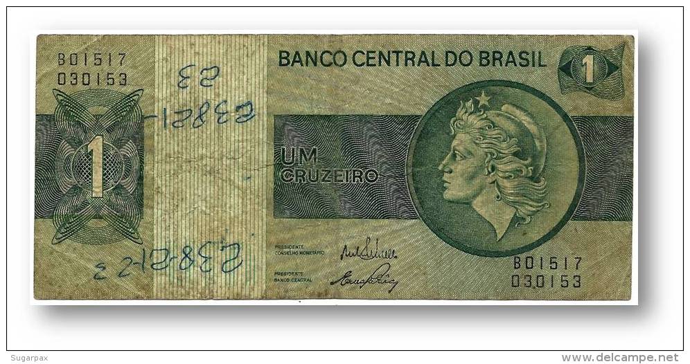 BRASIL - 1 CRUZEIRO - ND ( 1972 ) - P 191A.a - Serie 1517 - Sign. 17 - Prefix B - LIBERTY - Brasil