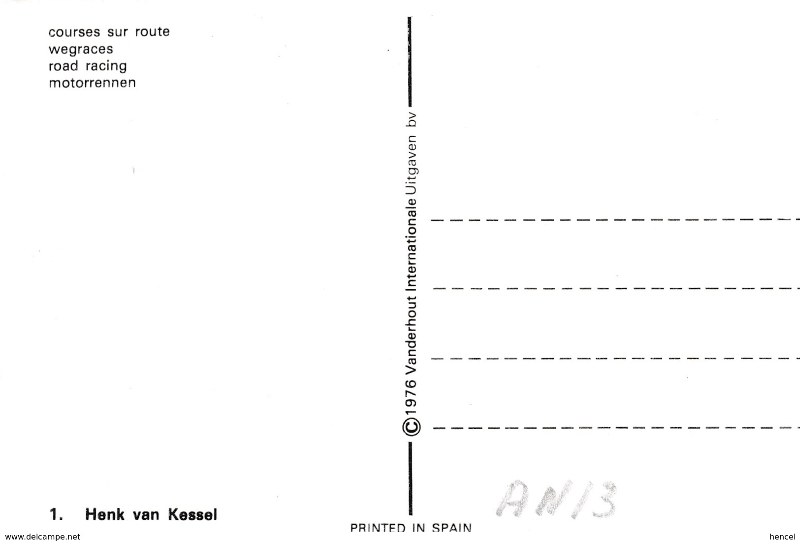 COURSE MOTO Sur ROUTE (Henk Van Kessel) - Motorcycle Sport