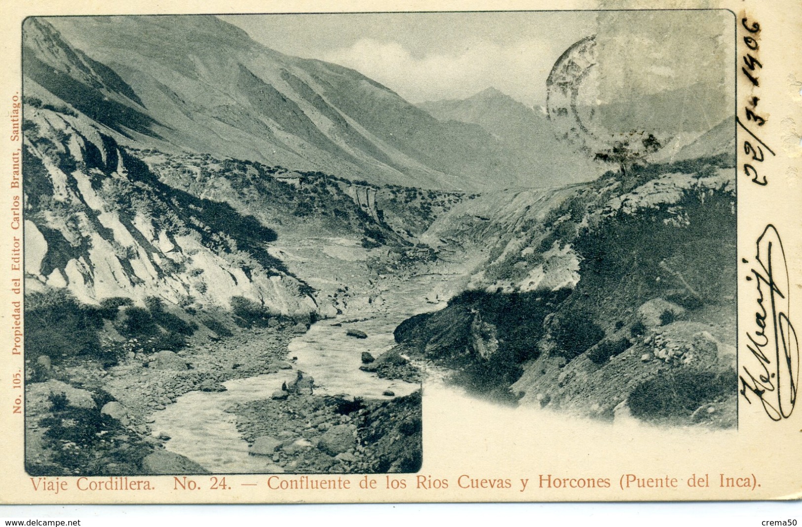 CHILI - Viaje Cordillera - Confluente De Los Rios Cuevas Y Horcones (Puente Del Inca) - N° 24 - Chile