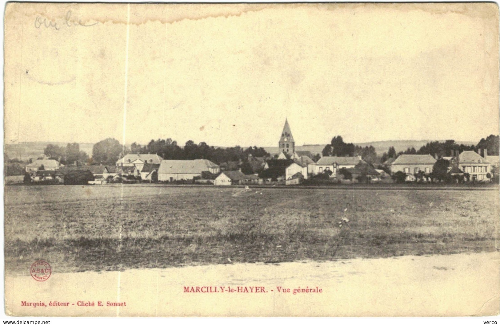 Carte Postale Ancienne De MARCILLY LE HAYER-vue Générale - Marcilly