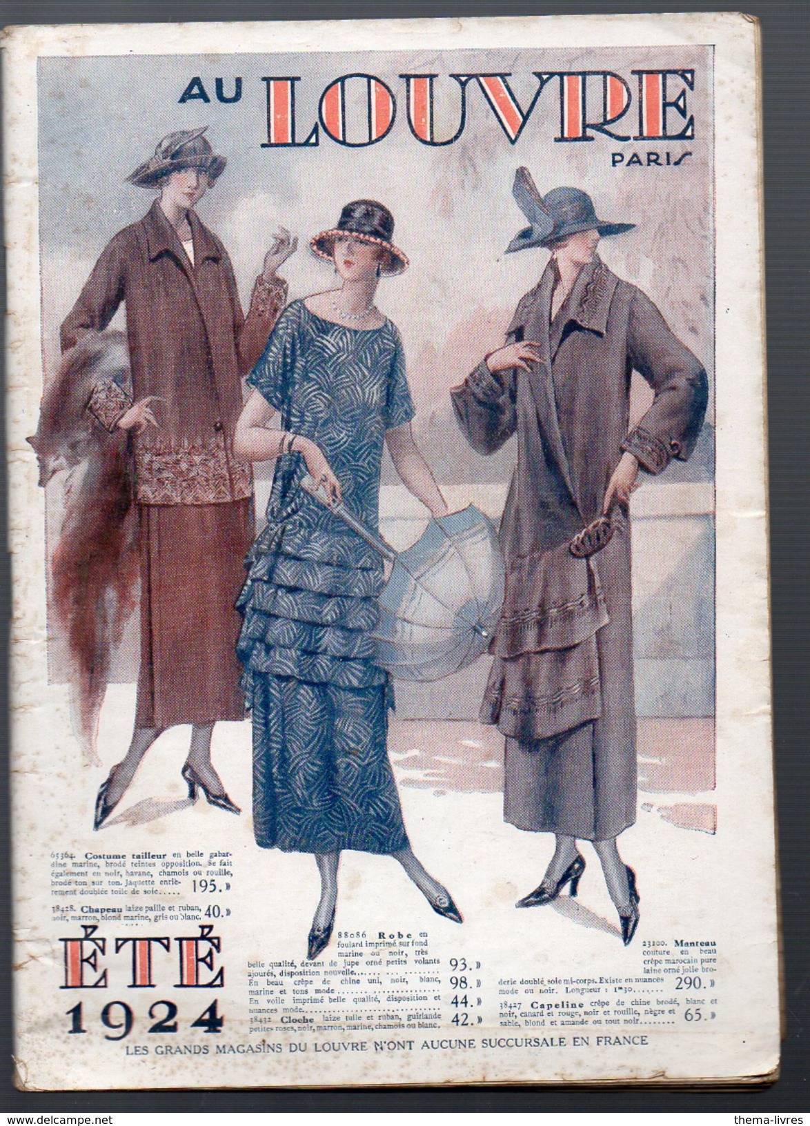 (Paris) Catalogue AU LOUVRE  été 1924 (CAT 554) - Textile & Vestimentaire