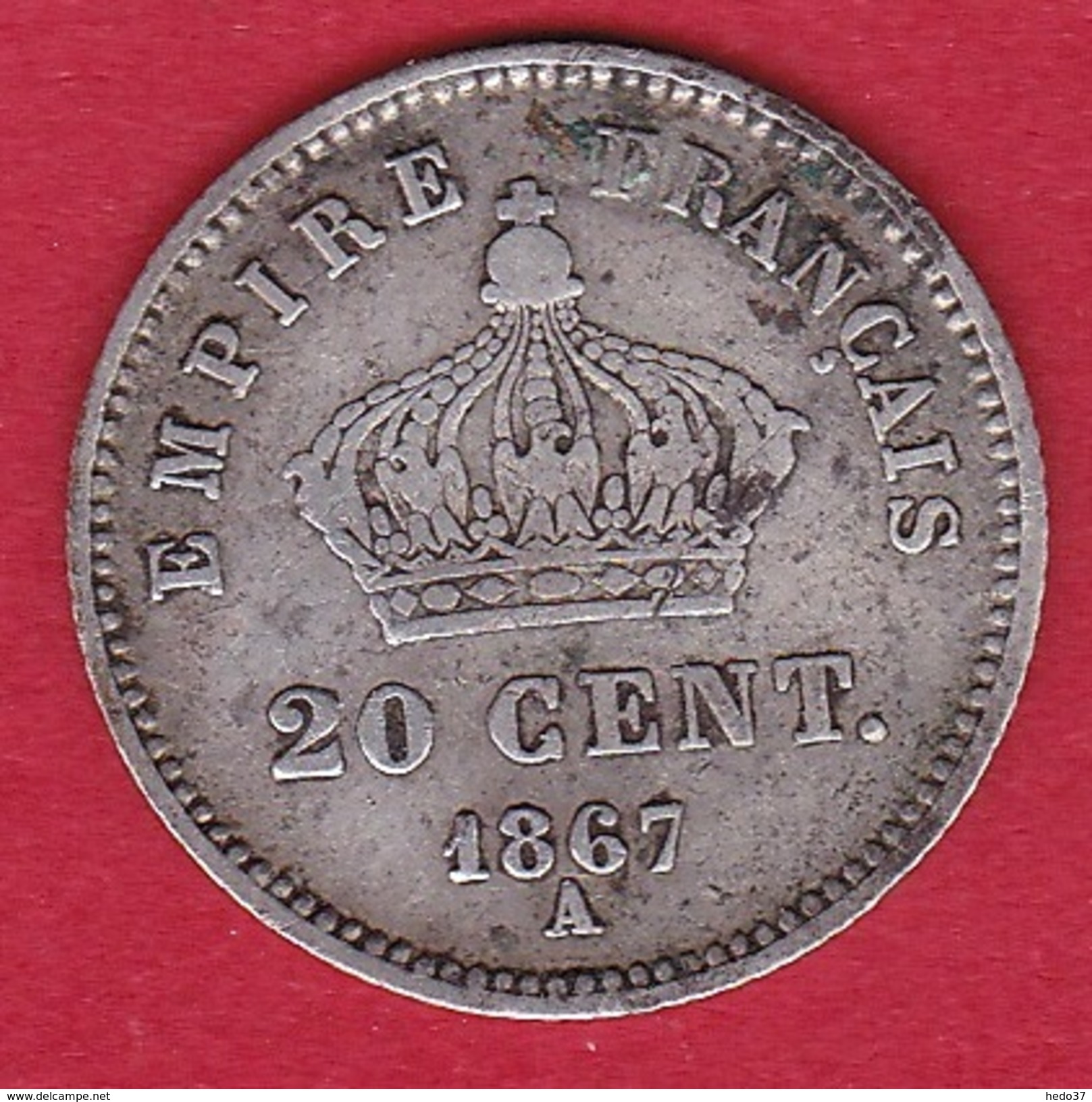 France 20 Centimes Napoléon III Tête Laurée 1867 A - Other & Unclassified