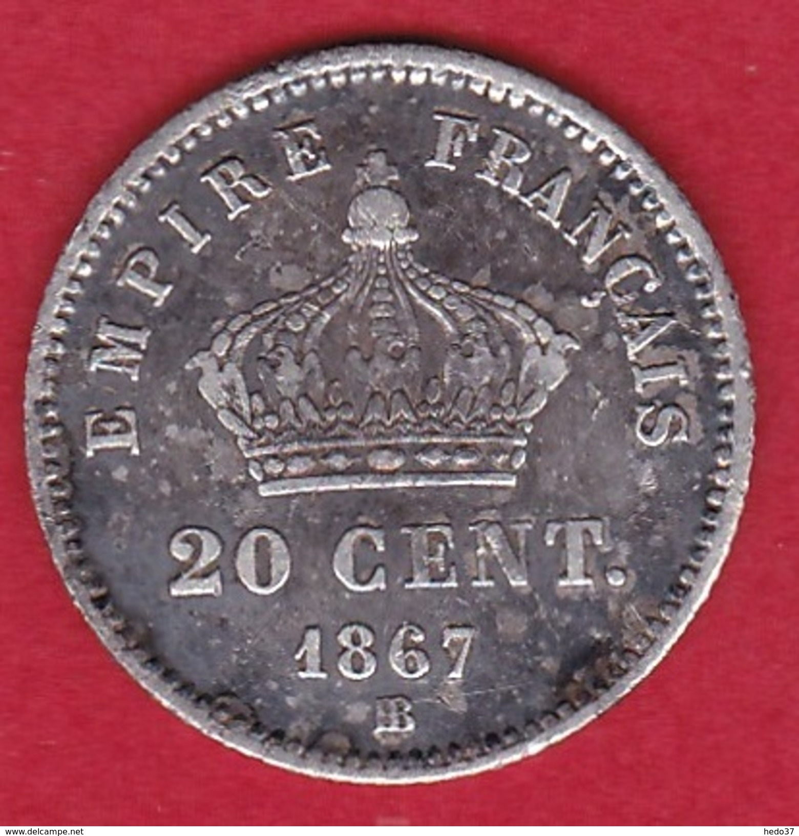 France 20 Centimes Napoléon III Tête Laurée 1867 BB - 20 Centimes