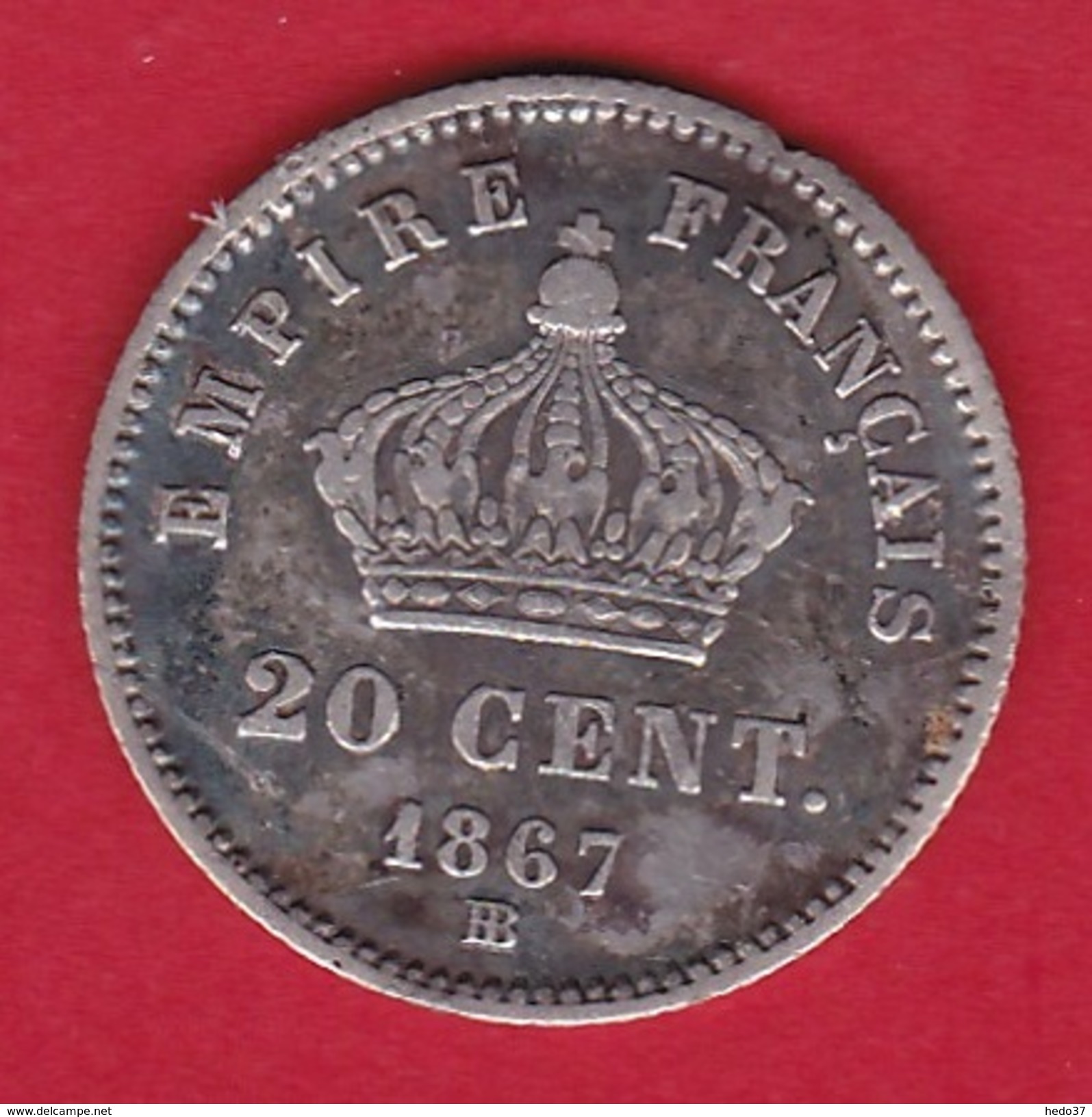 France 20 Centimes Napoléon III Tête Laurée 1867 BB - 20 Centimes