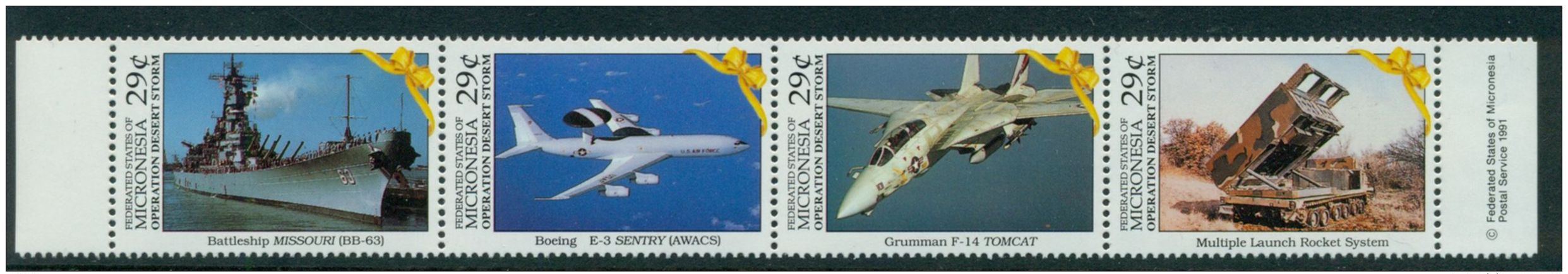 MICRONESIA 1991 KUWAIT'S LIBERATION FROM IRAQ OCCUP.-AIRCRAFTS-SHIP MNH M04519 - Mikronesien