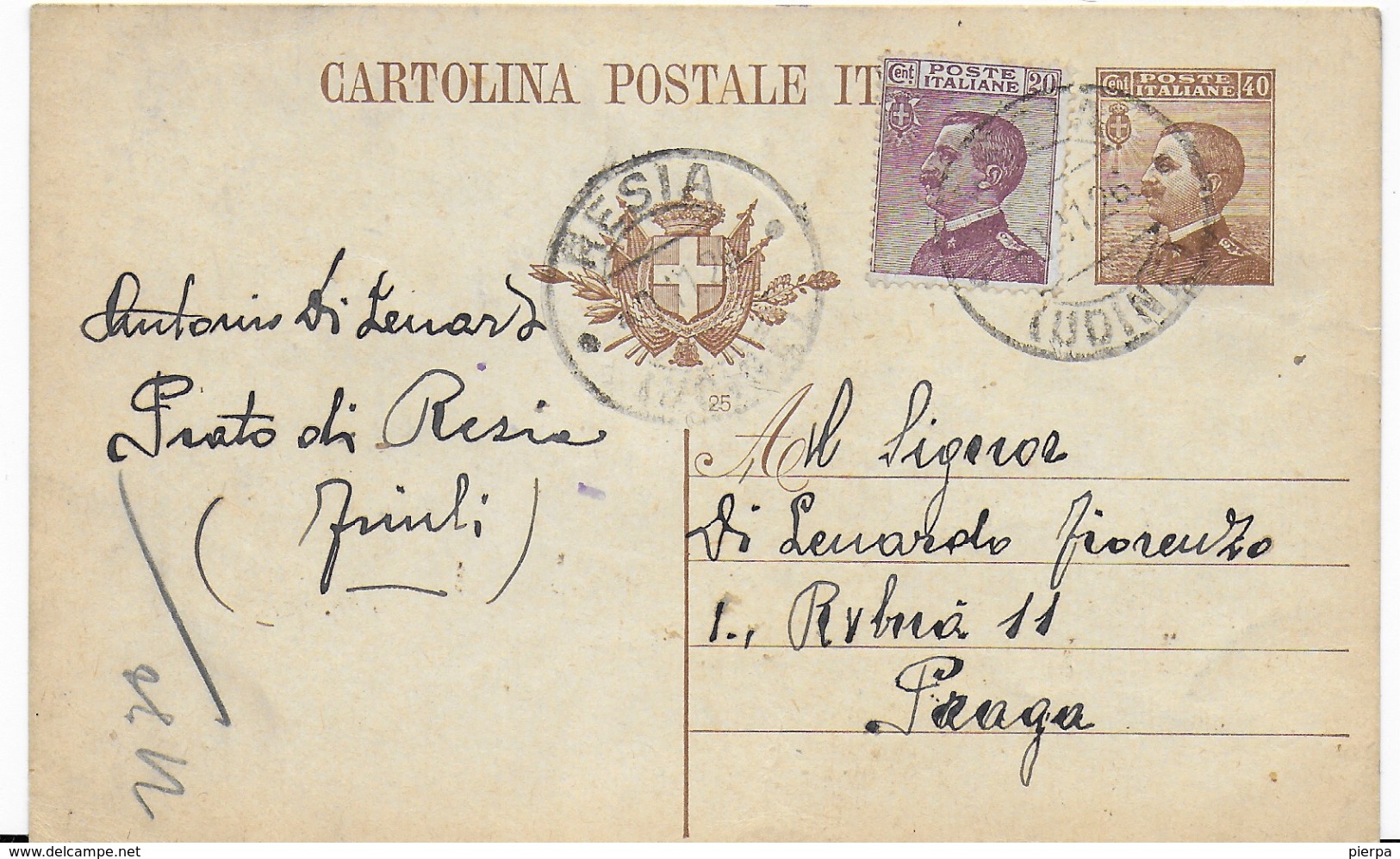 STORIA POSTALE REGNO - INTERO POSTALE VITT.EMANUELE III PER ESTERO - Ganzsachen