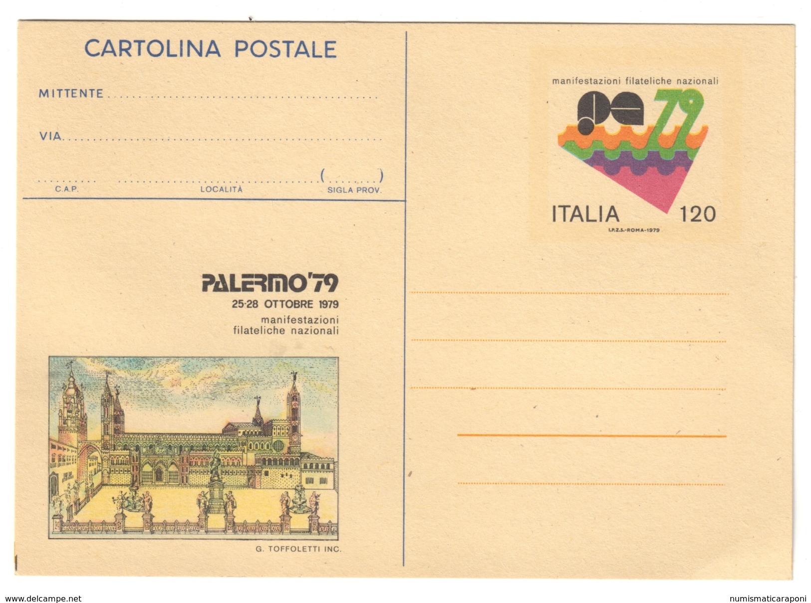 Cartolina Postale 120 Lire Palermo 79 Nuovo Cod.c.1948 - 1971-80: Storia Postale