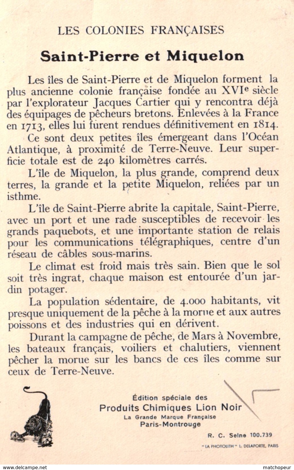 COLONIES FRANCAISES - ST PIERRE ET MIQUELON - - Saint-Pierre-et-Miquelon