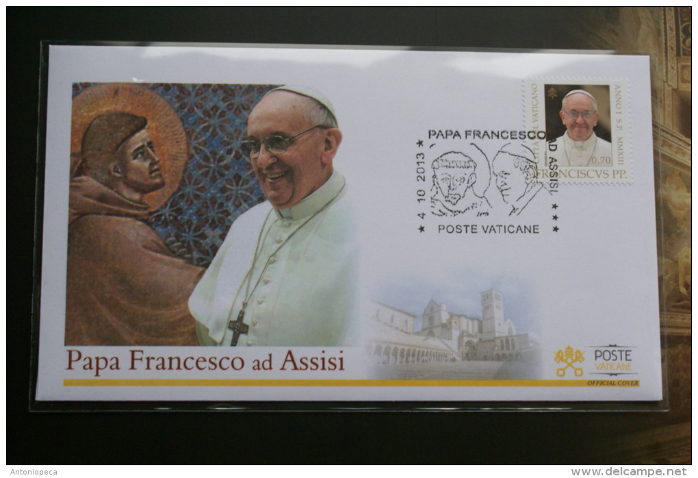 VATICANO 2013 -VATICAN OFFICIAL  FOLDER POPE FRANCESCO IN ASSISI - Unused Stamps