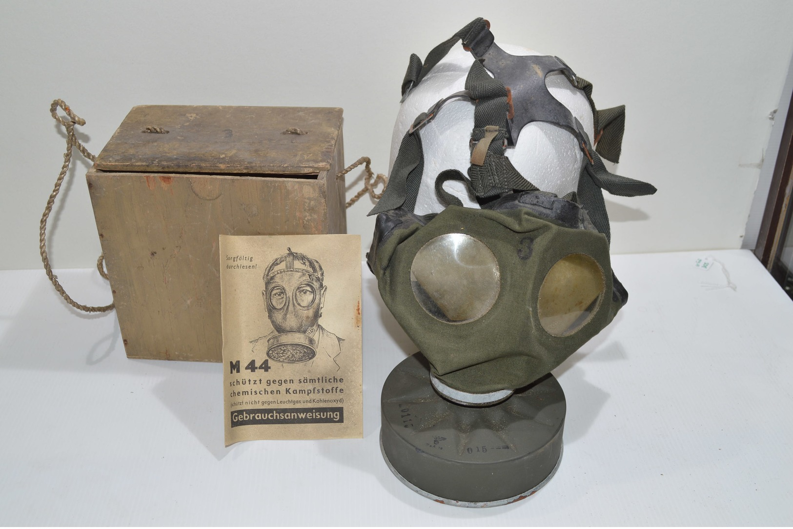 Masque à Gaz défense Passive Allemand ww2 Deuxième Guerre Mondiale  Gebrauchsanweisung M44 1939/1945