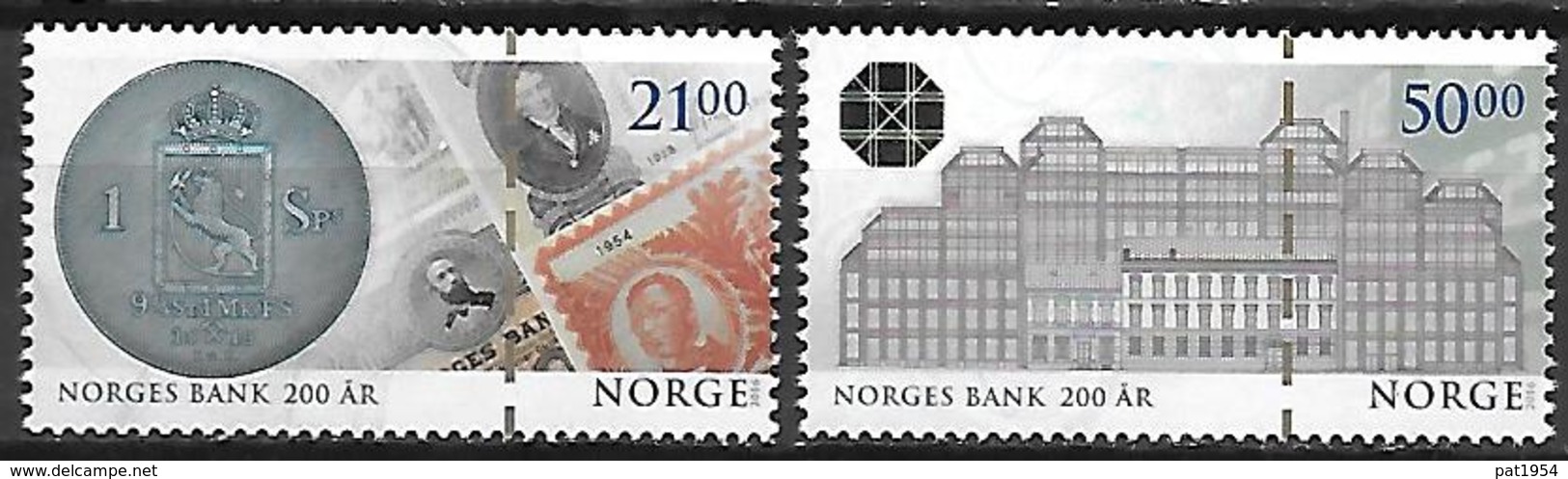 Norvège 2016 N°1858/1859 Neufs Banque De Norvège - Unused Stamps