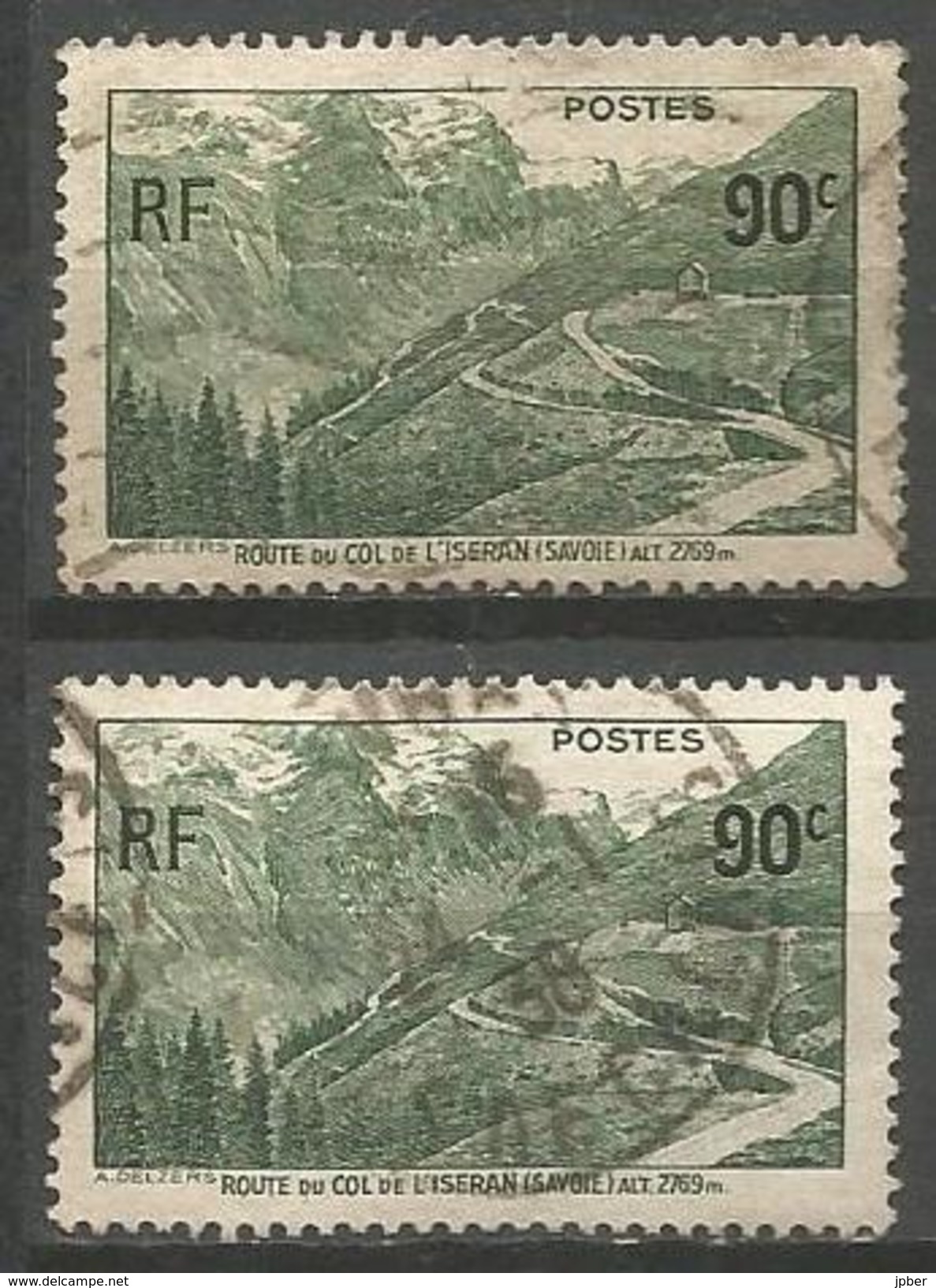 France - F1/322 - N°358   2ex.obl.  -  Col De L'Iseran - Used Stamps