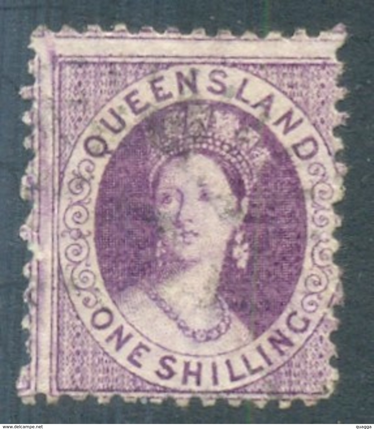 Queensland 1874. 1sh Mauve (p12 - Truncated Star). SG 79. - Usados