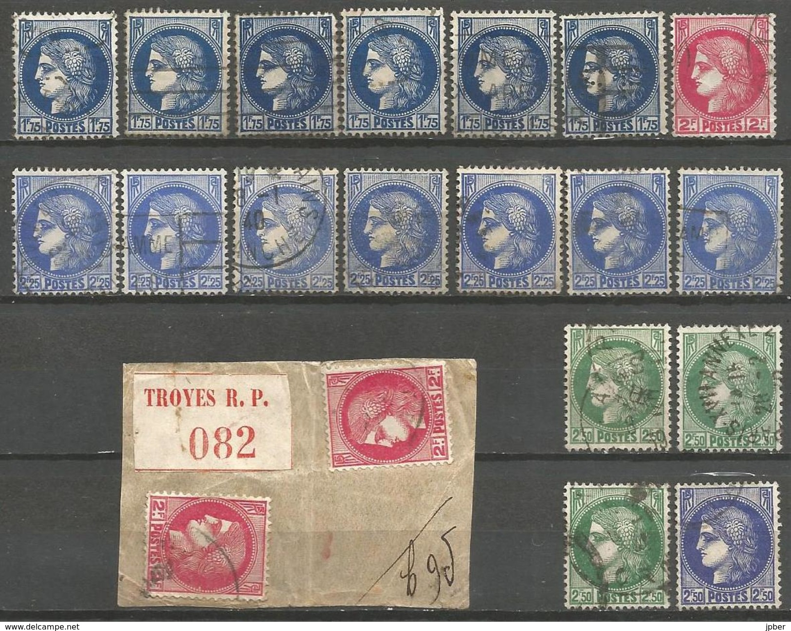 France - F1/326 - Type Cérès - Collection De 20 Exemplaires Obl. - Gebraucht