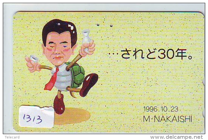 Télécarte Japon * TORTUE  (1313)  PHONECARD JAPAN 110-011 * TURTLE * TELEFONKARTE * SCHILDKRÖTE * SCHILDPAD - Turtles