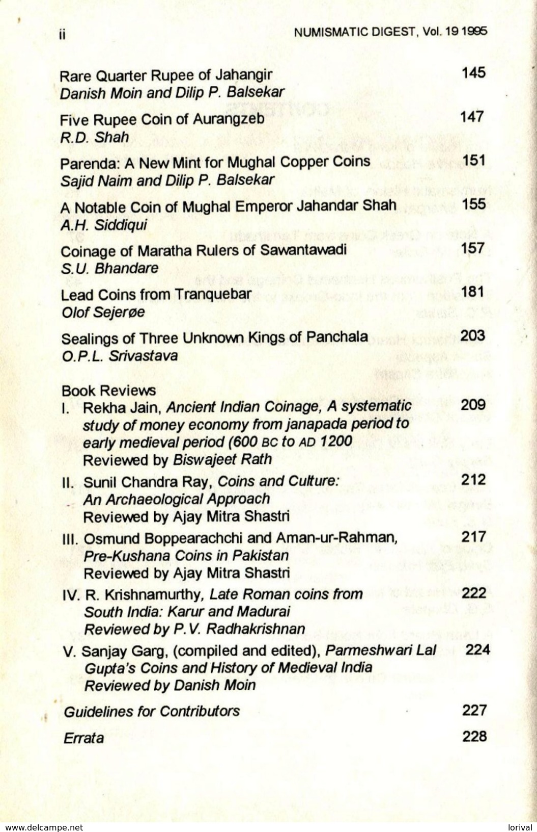NUMISMATIC DIGEST  21x13  Vol 19 1995 228 Page - Livres & Logiciels