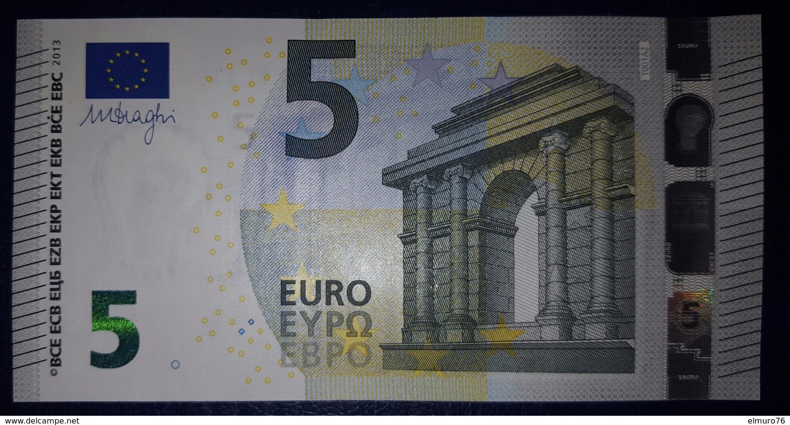 5 EURO T001A2 Ireland Serie TC Draghi Perfect UNC - 5 Euro