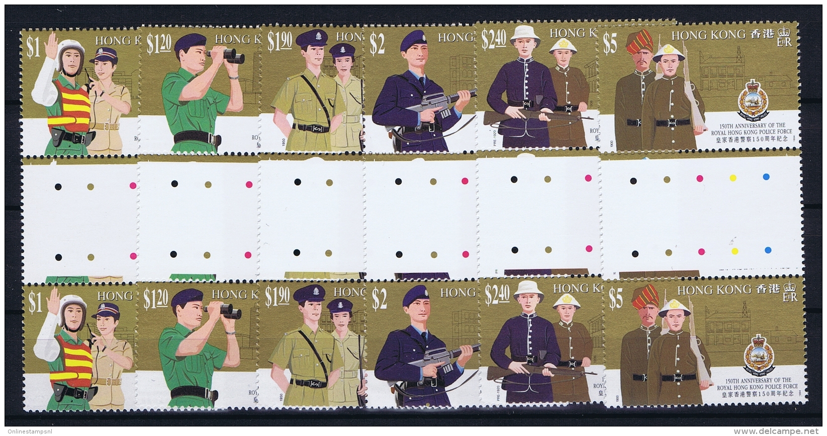 Hong Kong  Mi Nr 713 - 718  MNH/**/postfrisch/neuf Sans Charniere 1994 Cutterpairs - Unused Stamps