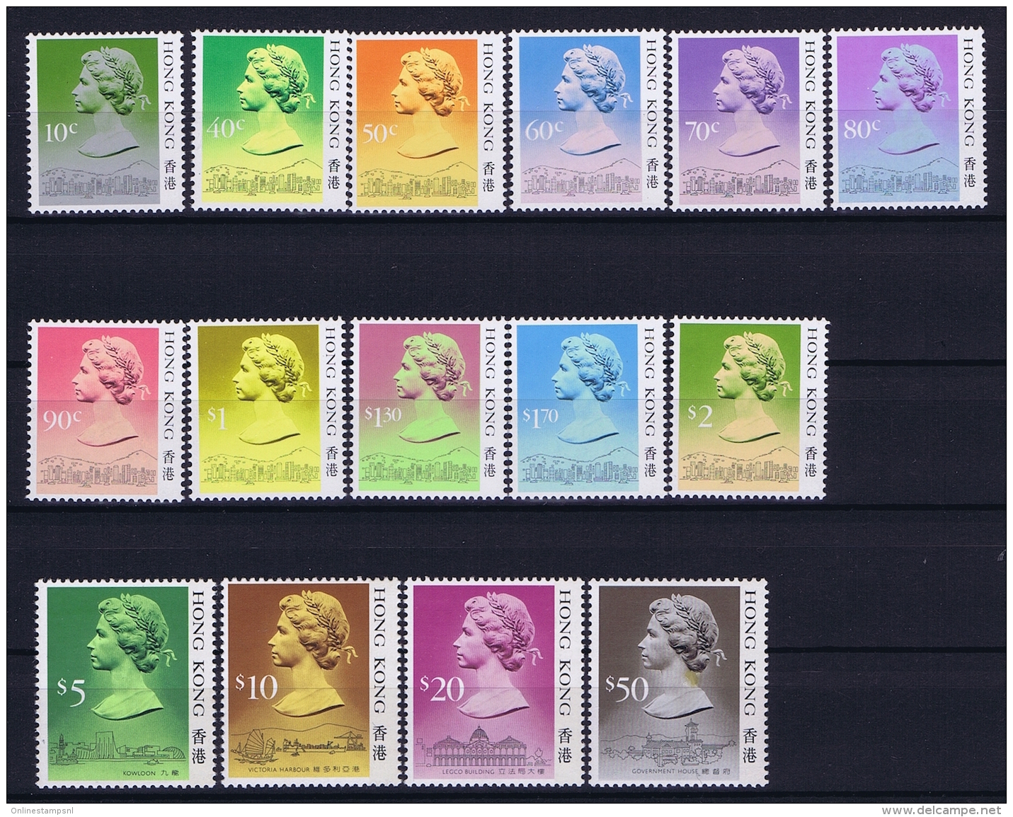 Hong Kong  Mi Nr 507 - 521  MNH/**/postfrisch/neuf Sans Charniere 1987 $ 50 Has A Spot - Nuevos