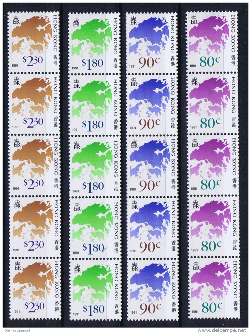 Hong Kong  Mi Nr 641 - 644 MNH/**/postfrisch/neuf Sans Charniere 1992  Coil Stamps With Numbers - Ungebraucht