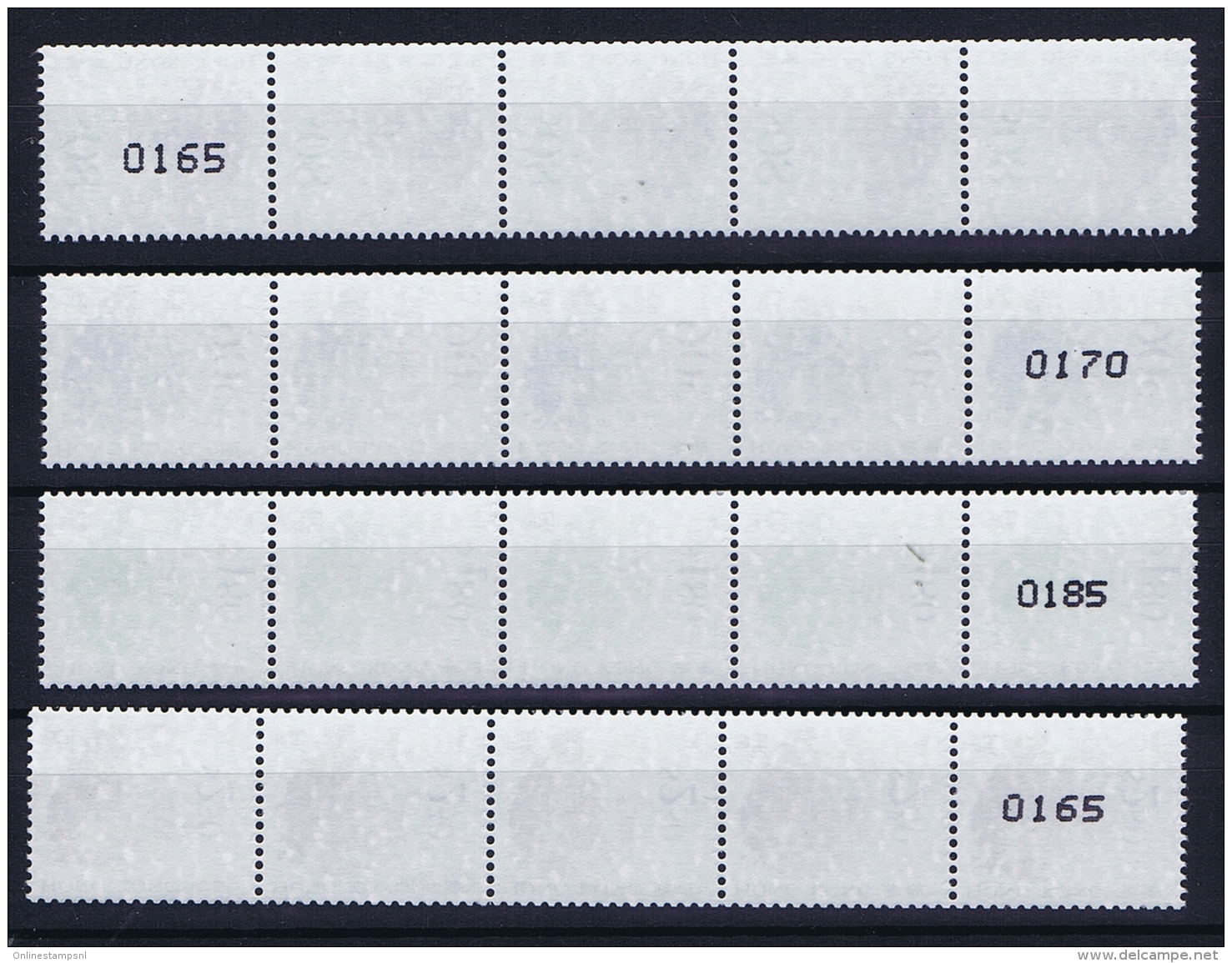 Hong Kong  Mi Nr 641 - 644 MNH/**/postfrisch/neuf Sans Charniere 1992  Coil Stamps With Numbers - Ungebraucht