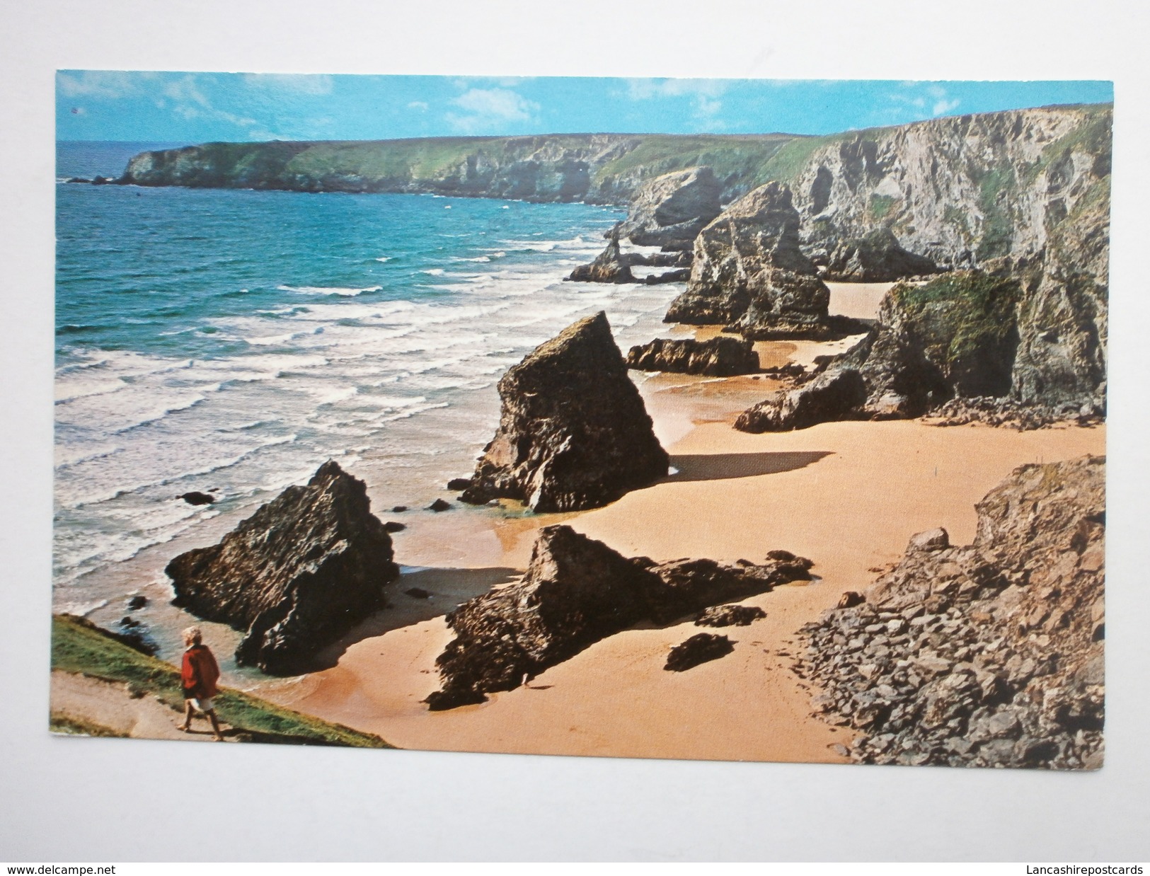 Postcard Bedruthan Steps Nr Newquay Cornwall PU 1970 By NPO My Ref B1548 - Newquay