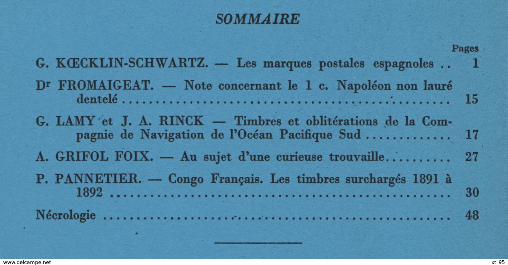 Documents Philateliques - Numero 7 - Voir Sommaire - Reedition - Frais De Port 1.50 Euros - Autres & Non Classés