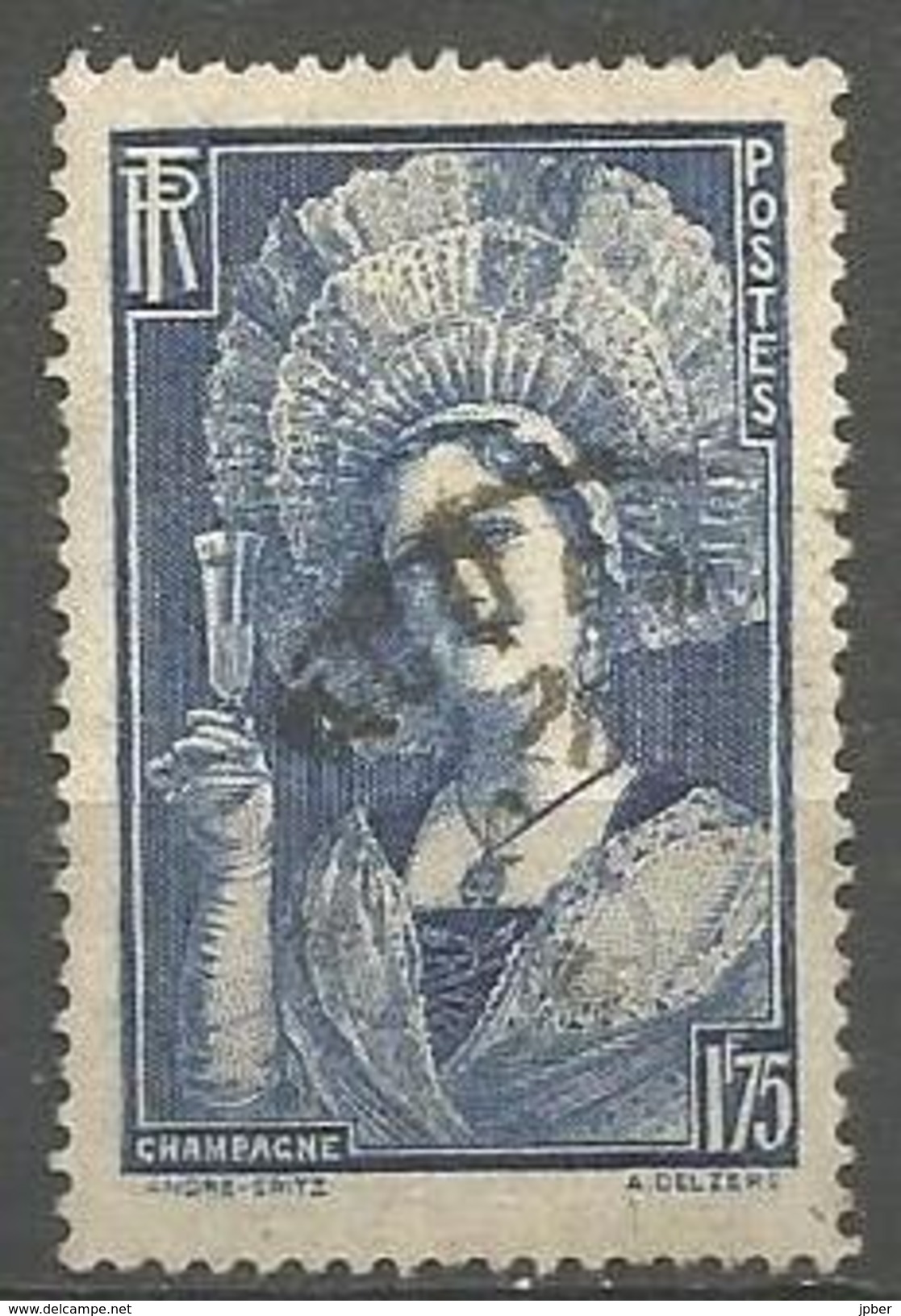 France - F1/328 - N° 388 Obl. - Champenoise Coiffée Du Toquat - Used Stamps
