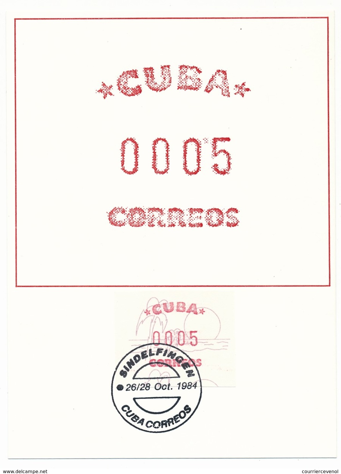 CUBA - 12 docs (cartons + enveloppes) affranchies vignettes d'affranchissement - Salon philatélique de Hambourg - 1984