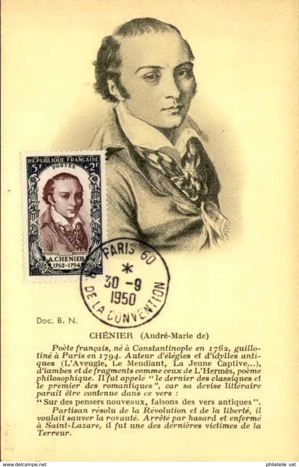 FRANCE - Cartes Maximum "Les Grands Hommes De La Révolution Française (série 6 Cartes) - P20951 à P20956 - 1950-1959