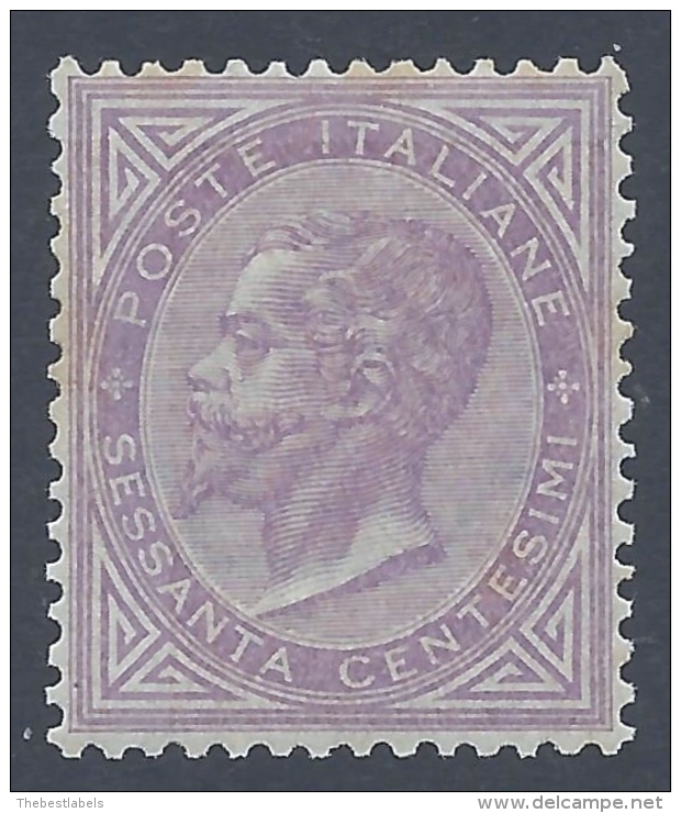 Italy 1863 60c Lilla Sassone N&ordm; L21 Catalog Value 3500&euro; Certificate - Nuevos