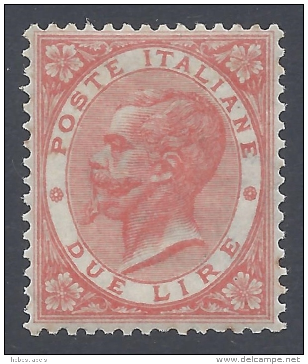 Italy 1863 2L Sassone N&ordm; L22 Catalog Value 3000&euro; Certificate - Nuevos