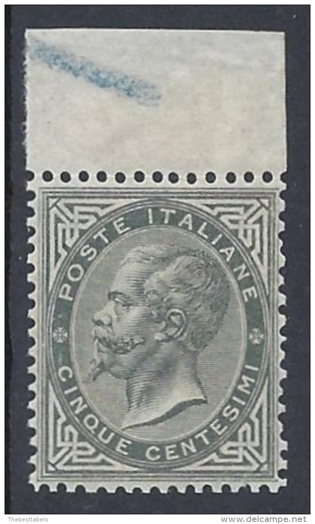 Italy 1863 5c Verde Sassone N&ordm; T16 Catalog Value 14000&euro; Certificate - Nuevos