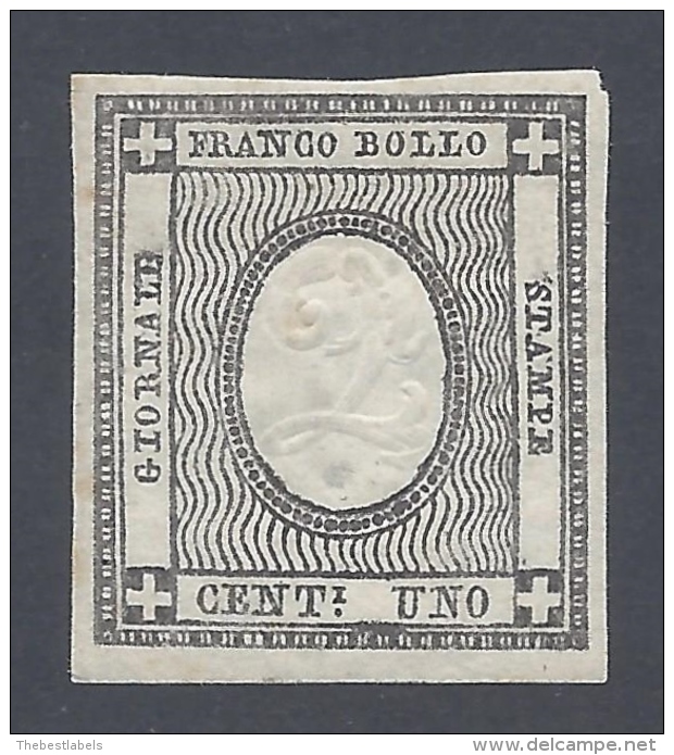 Sardegna 1861 1c Errori Di Cifra N&ordm; 20l Catalog Value 1000&euro; - Sardinia