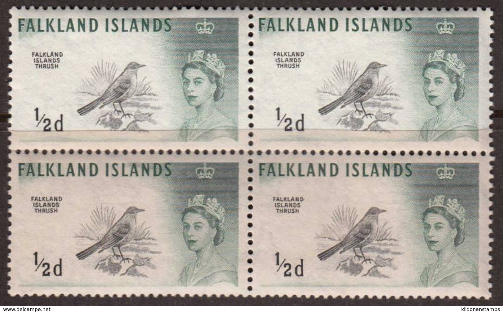 Falkland Islands 1960 Mint No Hinge, Block, Sc# 128, SG 193 - Falkland Islands