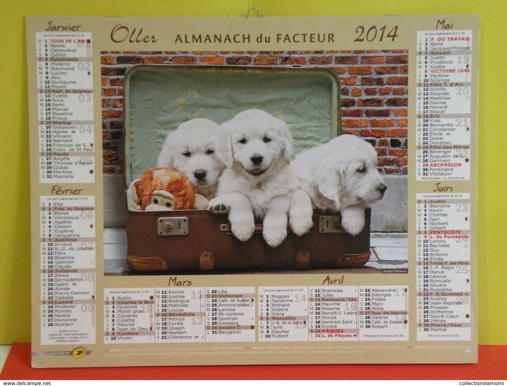 Calendrier Oller > Petits Chats & Chiens - Almanach Du Facteur 2014 Comme Neuf - Grand Format : 2001-...