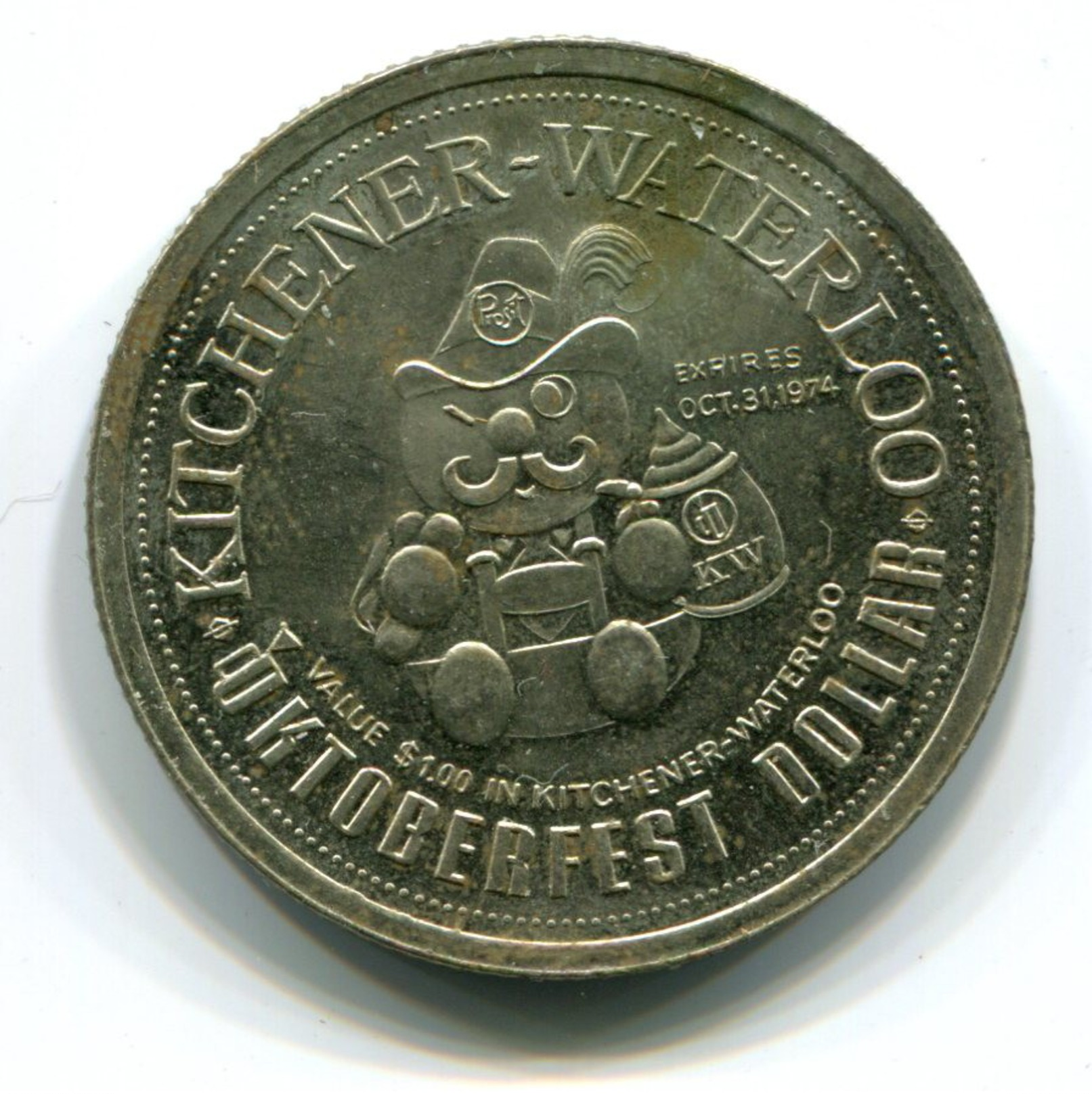 1974 KItchener-Waterloo Canada Oktoberfest $1 Token - Monetary /of Necessity